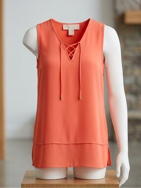 MICHAEL Michael Kors Bright Orange Sleeveless V-Neck Top